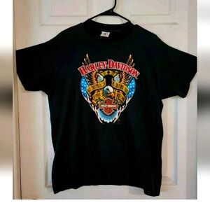 Vtg Hollywood Harley Davidson T-Shirt XL Black Holoubek 1988 EUC USA